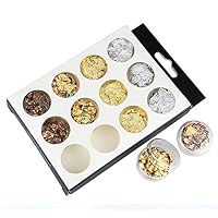 Nail Art,Putars Fashion Gold Silver 4 Colors Tinfoil 3D Nail Art Stickers DIY Decorations Glitter Nail
