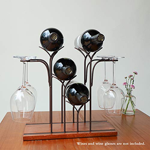 Countertop Wine Rack Hold Tabletop Wood Wine Holder Wine Bottle Holder