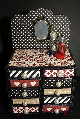 Demask Dresser Jewelry Box- Mini Furniture- Doll House Dresser
