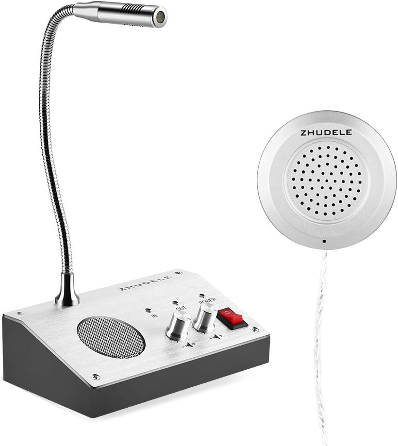 Counter Intercom System Dual-Way Talk Through Store Office Window Glass ...