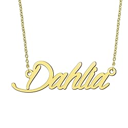 BYBWBL Dahlia Name Pendant Necklace 18k Gold Plated