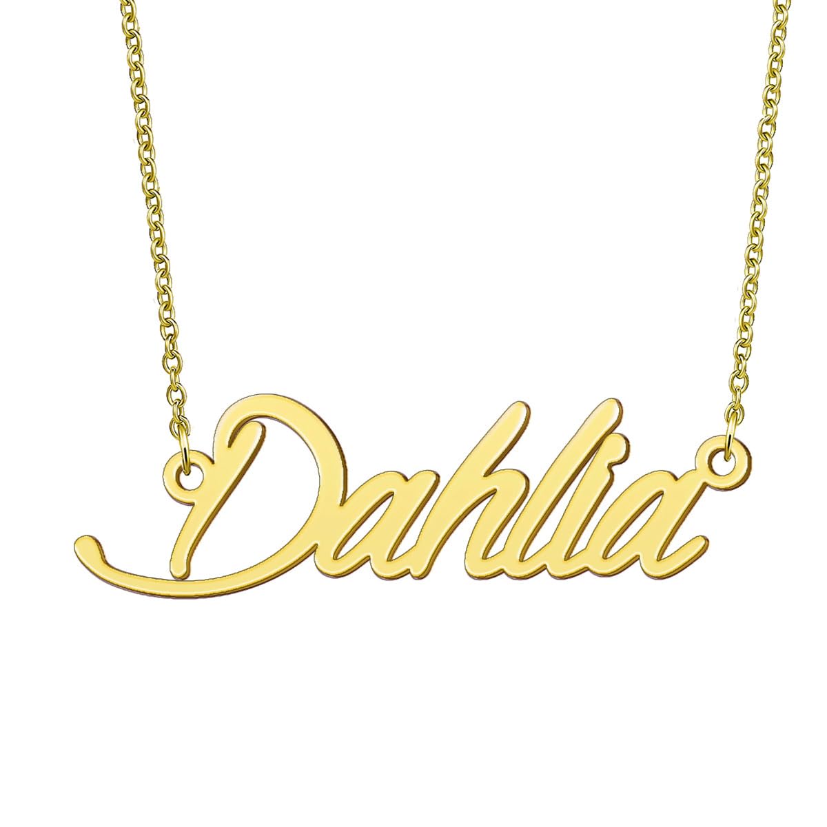 BYBWBL Dahlia Name Pendant Necklace 18k Gold Plated
