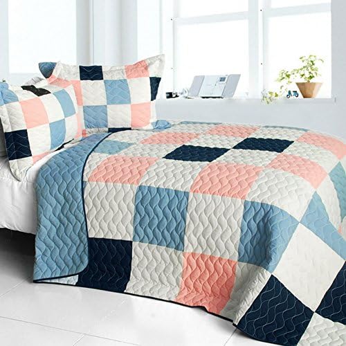 [Princess Diaries] 3PC Vermicelli-Quilted Patchwork Quilt Set (Full/Queen Size)