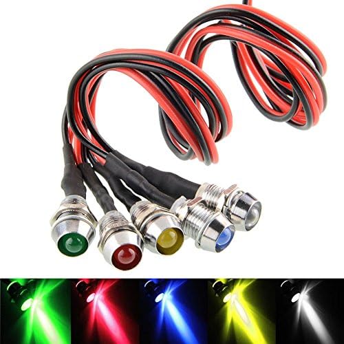 5pcs/Lot LED Indicator Light Lamp Pilot Dash Directional Car Truck Boat blue red green yellow white (Green)
