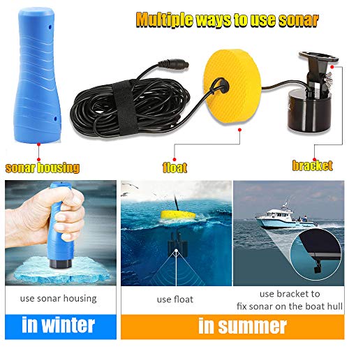 Lucky Portable Fish Finder Détecteur De Poissons Dispositif Portatif Détecteur De Profondeur Pour Bateau Kayak Canoë Ponton Jon Bateau Jet Ski Flotteur Tubes Sondeur Pour La Pêche Sur Glace Surf Pêche