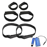 Bluecell 6pcs different Size Elastic Hook and Loop Reusable Fastening Wrap Strap with Plastic Buckle End