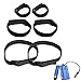 Bluecell 6pcs different Size Elastic Hook and Loop Reusable Fastening Wrap Strap with Plastic Buckle End
