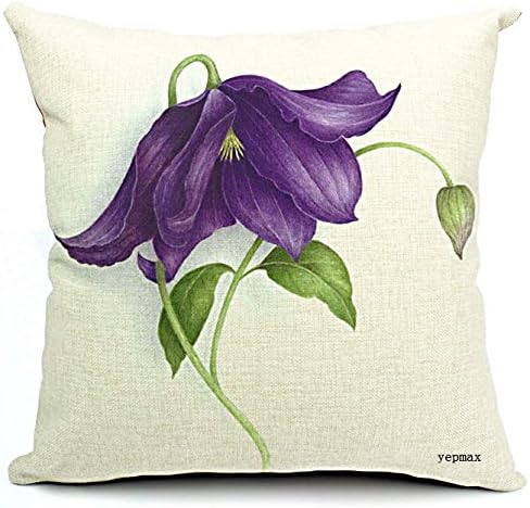Decorative Throw Pillows Cover Purple Bellflower