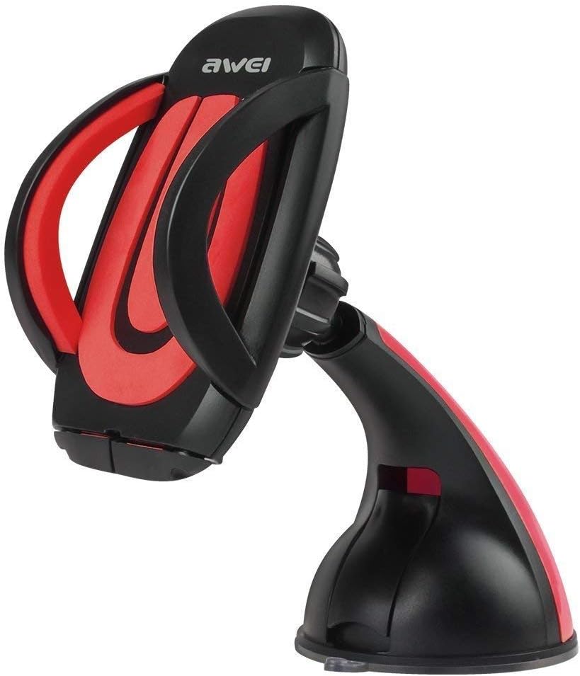 Cellphonez® Awei X7 Universal Windshield Mount Stand Car Home Desk Holder Suction for Mobile Phone Smartphone. (Red)