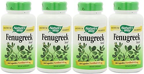 NATURE'S WAY FENUGREEK SEED, 180 Caps (Pack of 4)