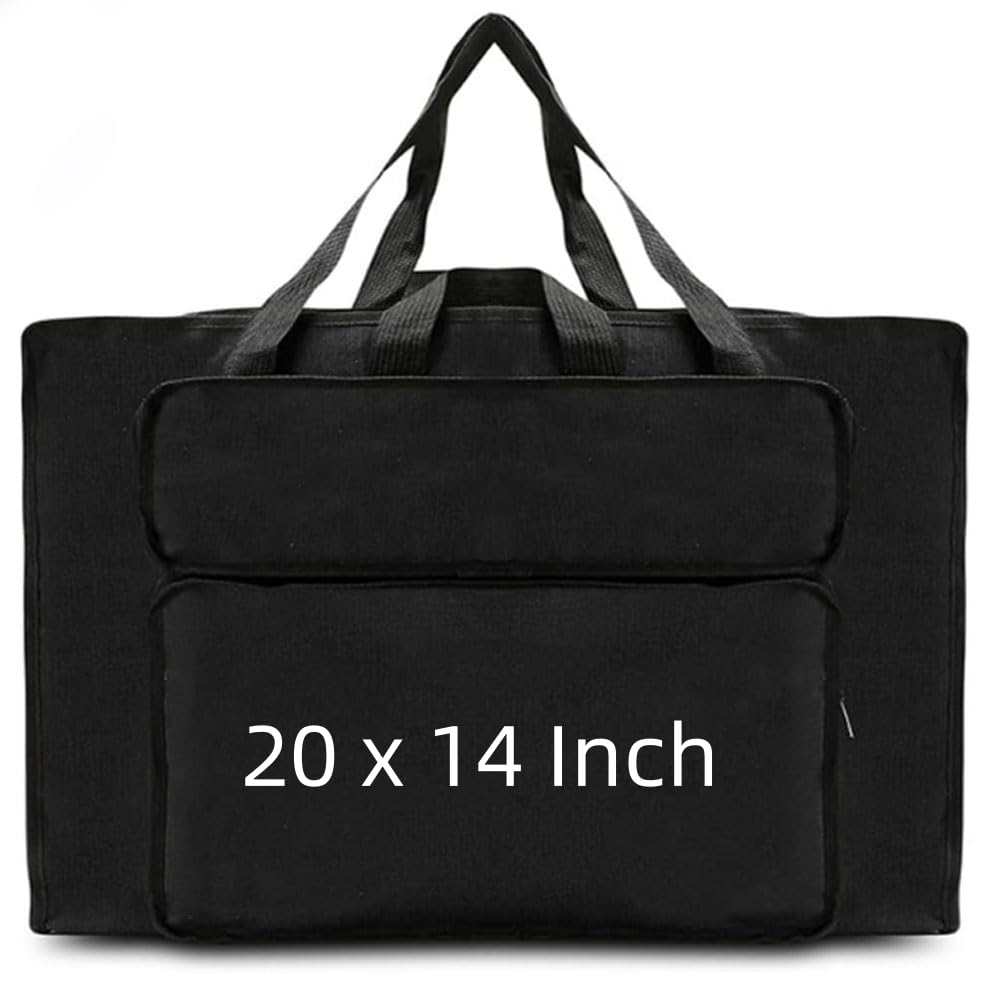 Oaygat Art Portfolio Bag A3 Artist Drawing Board Case Bag 20x14 Inch Waterproof Art Carry Case with Handles Portable Sketch Pad Bag Organiser Painting Storage Carrier for Palette Artwork