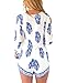 CM-Light Women Sexy V Neck Floral Romper 3 4 Sleeve Loose Jumpsuit Beach Cover up
