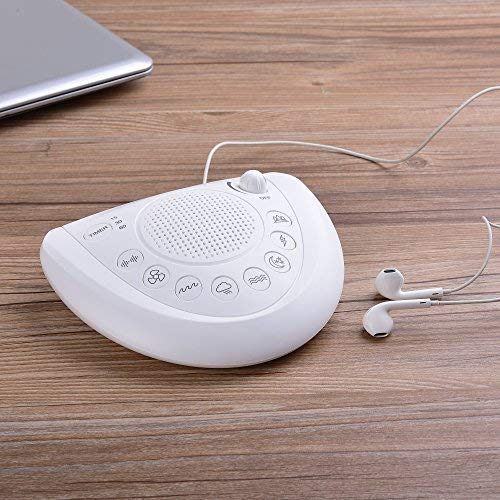 Mesqool White Noise Machine, Portable Sleep Sound Machine with 8 Soothing Natural Sounds, Auto-off Timer, Earphone Headphone Jack and USB Charging Port - Sleep Therapy for Baby, Adults, Travel, Office