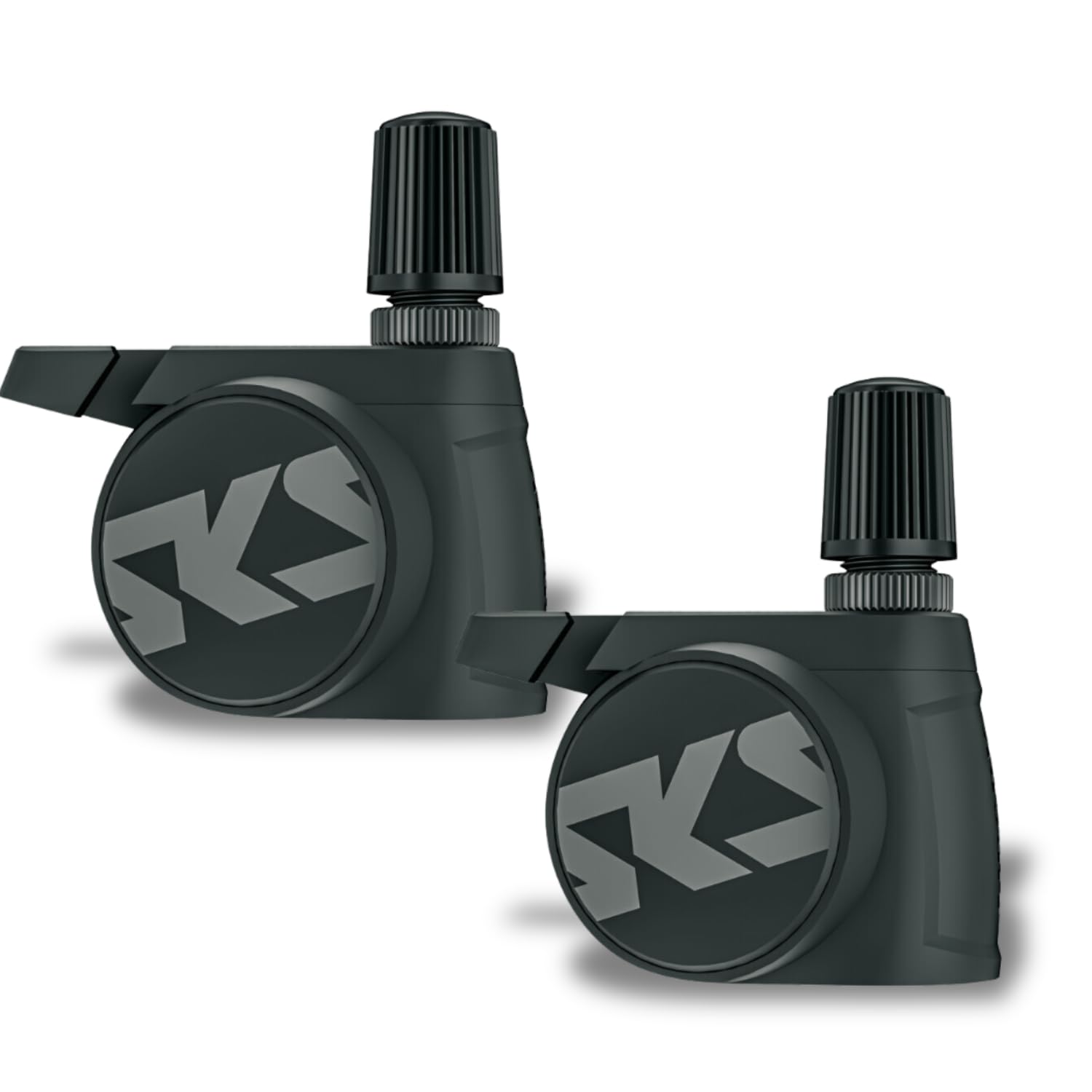 SKS GERMANY AIRSPY AV SET Set of 2 Tyre pressure monitoring system with permanent measurement (bicycle accessories for mounting on AV valves, dust & waterproof, can be used as digital pressure gauge).