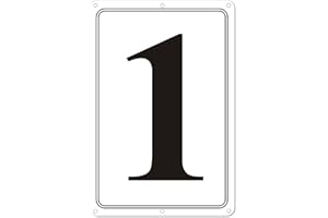 i-CowFun Premium Aluminum Number Signs 1, Metal 12" X 8" Numbered Signs Outdoor for Parking Lots, Floor, Dock, Court, Aisle, Field, High Visibility, No Fade, Weather-resistant
