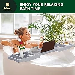 ROYAL CRAFT WOOD Luxury Bathtub Caddy Tray, 1 or 2