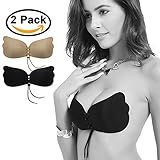 Adhesive Bra Strapless Push up Bra with Drawstring Reusable Invisible Silicone Bra