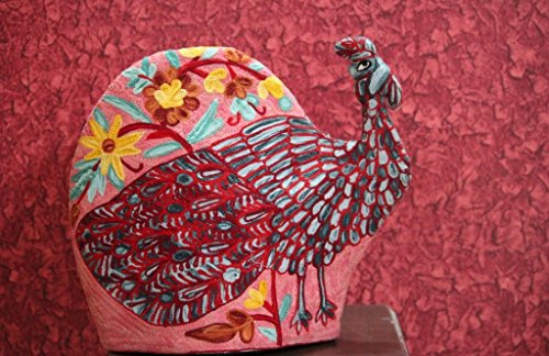 Peacock Quilted Tea Cozy/Embroidered French press cosy/Teapot/cafetière/coffee plunger/kettle/percolator/server/pot/carafe/bird cozy/*** Free Delivery*** Mother's Day - Thumbnail 2