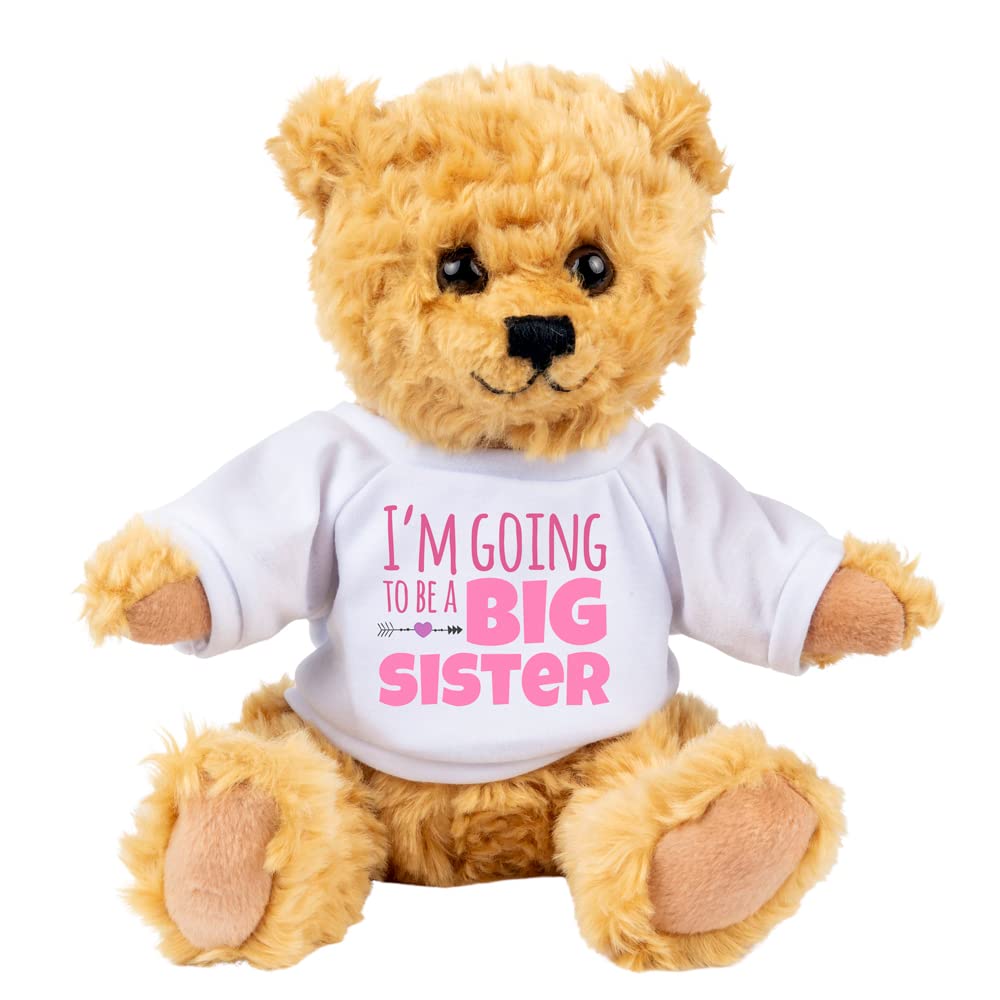 Gorgeous Gift House I'm Going to Be A Big Sister Teddy Bear Gift from New Baby - Pregnancy Announcement - Gifts for Siblings Brown, 8 inches