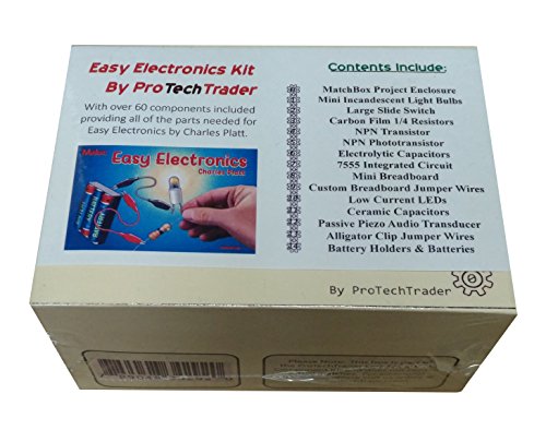 ProTechTrader Make: Easy Electronics Component Pack - Lean Basic Electronics with no Tools for Easy Electronics by Charles Platt (Book Sold Separately)