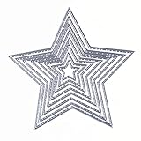 Whitelotous Cutting Dies Stencil Metal Mould for DIY Scrapbook Album Paper Card (8 pcs Star)