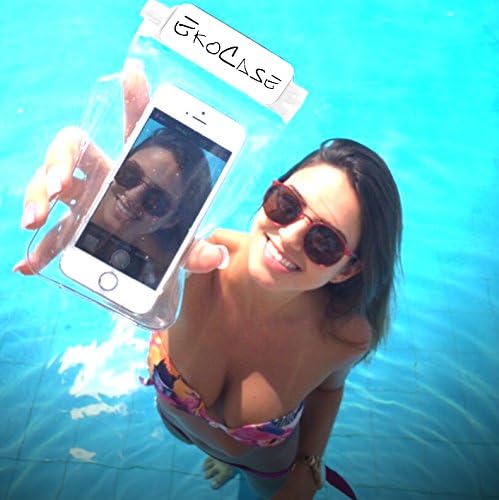 EKOCASE Universal Waterproof Case Bag for Cell Phones Accessories, Apple Iphone 4 / 4s / 5 / 5s / 6, Samsung Galaxy S4 / S5 / S6, Lg G4 G3 G2, Nexus 5, 4, Sony Xperia Z3, Z2, Z1, Nokia Lumia, Blackberry, Motorola Moto G. Waterproof Armband Perfect for Outdoor Recreation /Boating / Kayaking / Rafting / Swimming, Sports and Fitness. Waterproof Deep 5 m, Snowproof, Dustproof, Secure Lock Seal - Ipx8 Certified Protective Smartphone Waterproof Pouch, Best Lifestyle Guarantee, Latest Stylish.