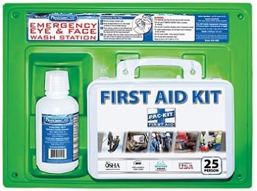Physician's Care Eyewash and First Aid Kit Station For Up To 25 Employees SCS
