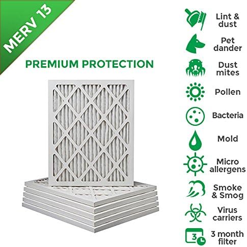 20x30x1 MERV 13 (MPR 2200) Pleated AC Furnace Air Filters. Box of 6