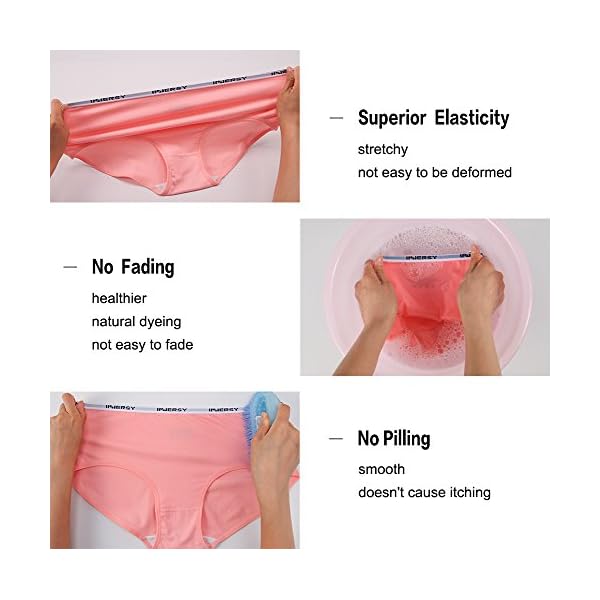 INNERSY Underwear for Women Stretch Cotton Knickers Multipack Full Briefs Soft Panties Pack of 6 - Image 7