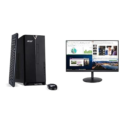 Acer Aspire TC-895-UA91 Desktop with CB242Y bir 23.8 Full HD 1920 x 1080 IPS Zero Frame Home Office Monitor with AMD Radeon FreeSync