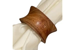 Divine glance Napkin Rings Dining Table Napkin Holder, Classic Everyday Use Thanksgiving, Christmas Napkin Rings Buckles,Festive Party Gift Farmhouse for Table (4, Brown Concave)