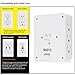 Bestten Wall Mount Surge Protector with 2.1A Dual USB Charging Ports, 6 AC Outlet Plugs and Dual Cell Phone Holders, Wall Charger for iPhone, iPad, Samsung and Other, 15A/1875W Rated Power
