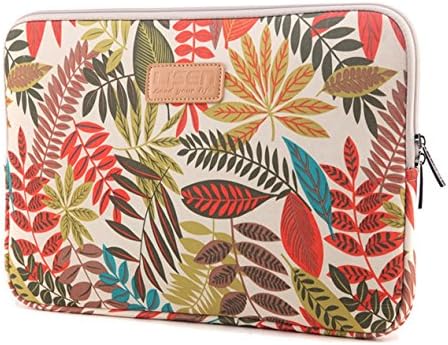 Mocase 11.6 Inch Laptop Sleeve Canvas Fabric Tablet Case for MacBook Air 11.6, Macbook 12", Dell, HP, Samsung, Acer, Asus Chromebook Notebook Bag [Up to 11.8"x8"x1"] (White)