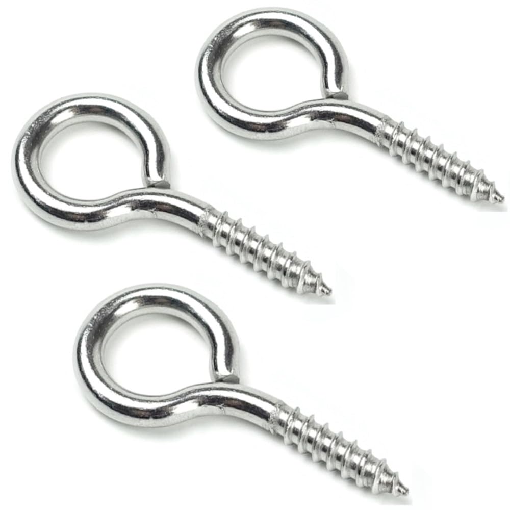 20pcs 55mm Small Eye Bolts, Eyelets Screw Hooks,Screw Eye Pins Hooks, Self-tapping Eye Screws for Jewellery Making DIY Crafts Wood Crafts
