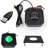 TruBoost USB Arcade Game Trackball Mouse Illuminated LED Round 4.5cm USB Connector with Bracket Kit