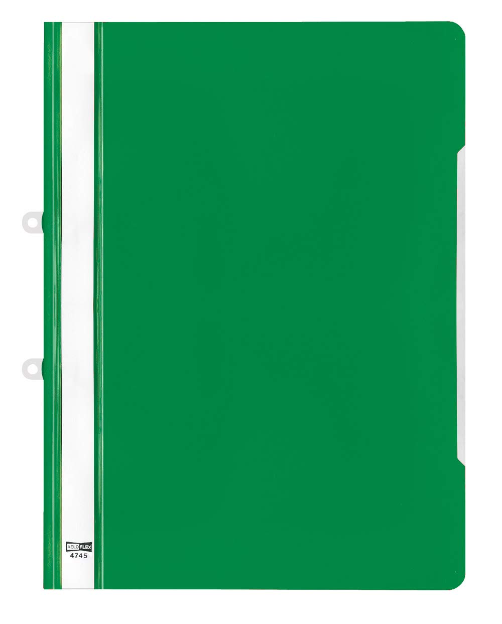 VELOFLEX 4745040 Portfolio File DIN A4 PVC Transparent Cover with Labelling Strips Green Pack of 20