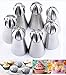 Joinor NEW Version 7pcs Set Stainless Steel Sphere Ball Tips Russian Icing Piping Nozzles Tips Pastry Cake Fondant Cupcake Buttercream DIY Baking Tools