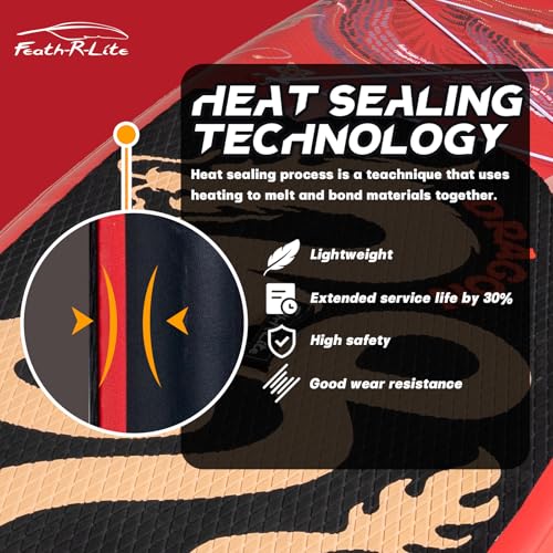 FEATH-R-LITE Tavole da Stand Up Paddle Gonfiabili Paddleboard Multifunzionale con Pompa Manuale, Zaino SUP, Guinzaglio, Pagaia Regolabile, Per Adulti, Tutti i Livelli di Abilità