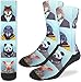 Good Luck Sock Men's Dapper Animals Crew Socks - Blue, Adult Shoe Size 8-13