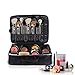 Makeup Bag with Brush Holder Large Compartments Professional Train Case By Chillax -2018 New and Improved Version Perfect Storage Organizers kit for lipstick, Mascara, Eye Shadow