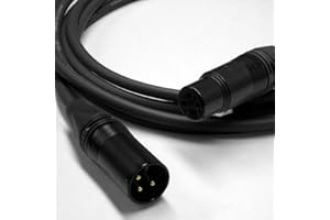 ALTO CABLE Canare L-4E6S Star Quad XLR Microphone Cable | Neutrik XLR Male to Female 3 Pin, Black/Gold – 10 FT, Black Cable