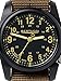 BERTUCCI 11041 DX3 Field Resin Dash-Striped Drab Khaki Nylon Strap Black Dial Watch