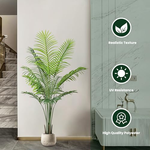 Artificial Palm Tree Indoor Decor Plant Tall Fake Tropical Palm Tree In ...