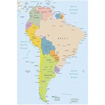 Amazon.com: Teacher Created Resources South America Map Chart, Multi Color (7656): Office Products