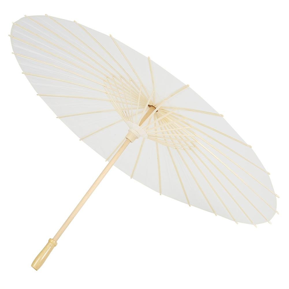 Fdit White Paper Umbrella for Wedding Party Decoration Photo Prop DIY Hawaiian Painting and Pool Party Supplies