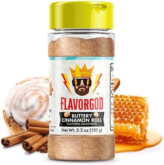 Flavor God Buttery Cinnamon Roll Seasoning Topper Mix, Natural Healthy