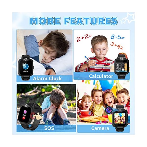 Kids Smart Watch, Smart Watch for Kids with Music Player, 16 Games, Calculator, 2 Way Call, SOS, Alarm, Camera, Kids…