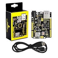 KEYESTUDIO W5500 Ethernet Development Board(Without Poe)+USB Cable for Arduino, UNO R3+W5500 Ethernet