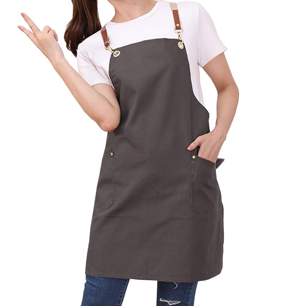 Apron Cotton Canvas Machine Washable Aprons for Girls Ladies Adjustable Straps
