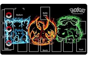 Playmat - Premium Collection - Bulbasaur Venusaur - Squirtle Blastoise - Charmander Charizard - MTG Decks & More Compatible with Pokemon TCG